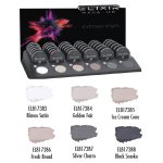 Sombras de ojos en polvo premium en compacto negro, tonos neutros calidad profesional