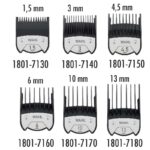 Juego de peines guía exclusivo, recomendado para cortes 1,5 mm · 3 mm · 4,5 mm · 6 mm · 10 mm · 13 mm