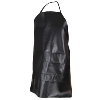 Delantal para peluquería en piel sintética PU color negro