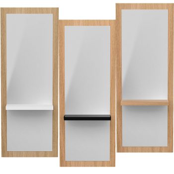 Tocador Madera clara con bandeja blanca, negra o madera clara
