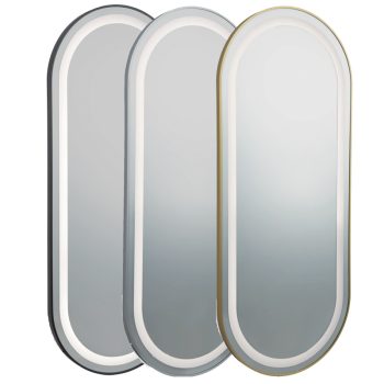 Tocador Led Oval con marco negro, gris o dorado