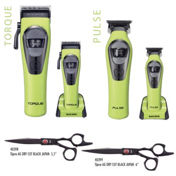Promo 7- Máquina BLACK CROWS ROTOR-X Clipper Torque+Trimmer Pulse, regalo Tijera Black Japan