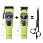 Pack 7- Máquina BLACK CROWS ROTOR-X Clipper Torque+Trimmer Pulse+Tijera Black Japan 1 PROMO 7 1