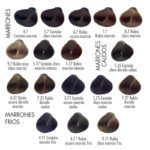 Tinte permanente profesional RADYCA K-TIME-Tintes Marrones-Marrones cálidos-Marrones fríos 1 Muestrario exclusivo de tonos marrones profesionales para coloración