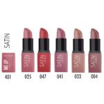 Barra de labios satinada “Kissproof Satin Me Up” de Elixir, 401T1 1 Labiales satinados ‘innovador’ a prueba de besos en tonos rosas, rojos y nude