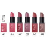 Barras de labios satinadas premium en tonos rosados y nude