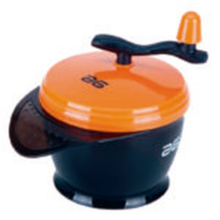 Utensilio de cocina exclusivo: centrifugadora manual naranja y negra
