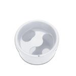 Recipiente exclusivo de 3 compartimentos en plástico blanco — organizador circular