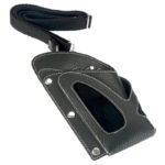 Funda holster exclusiva de cuero negro con correa ajustable
