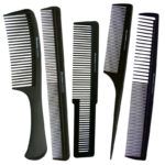 Set premium de 5 peines profesionales negros para peluquería
