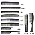 Set premium de 5 peines profesionales negros para peluquería