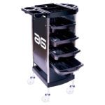 Carrito de peluquería exclusivo con bandejas extraíbles y ruedas transparentes