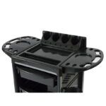 Carrito organizador exclusivo para salón — carrito móvil negro con cajones
