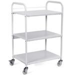 Carrito móvil metálico blanco con regleta integrada ‘innovador’ y mejor organización