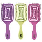 Cepillos para Desenredar el Cabello AG ECO FRIENDLY Biodegradables PALETA GRANDE 1 Set exclusivo de cepillos paddle ventilados en tres colores vibrantes