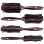 Set exclusivo de cepillos redondos de madera para peinado profesional