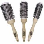 Set premium de cepillos redondos térmicos con mango de madera 3 tamaños
