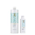 Exclusivo pack de champú anticaspa con diseño blanco y turquesa
