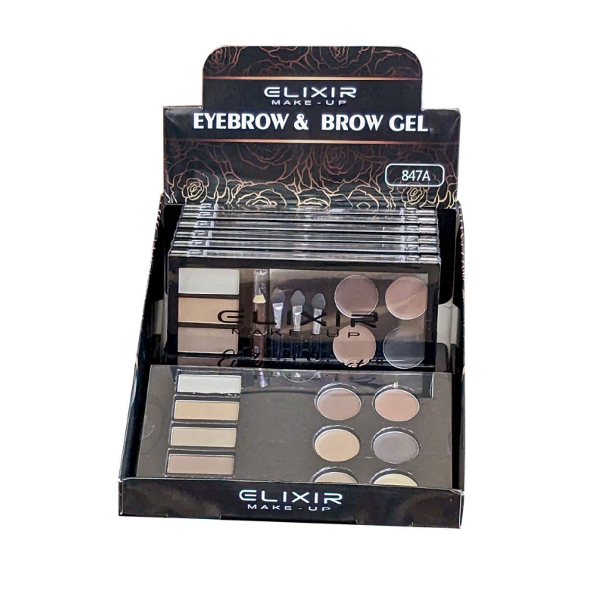 Paleta para cejas y gel para cejas con lápiz Eyebrow EL847A de Elixir ...