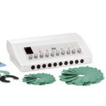 Electroestimulador multicanal premium para fisioterapia con electrodos y accesorios