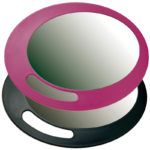 Espejo de mano irrompible ovalado para peluquería, varios colores 1 Espejo exclusivo doble portátil rosa y negro de diseño moderno