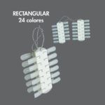 Muestrario exclusivo rectangular 24 colores para uñas postizas – soporte de muestras blanco