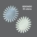 Expositor para esmaltes redondo 20 colores 1 Exclusivo muestrario redondo 20 colores para uñas – paleta blanca y plateada