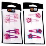 Set exclusivo de pasadores para cabello rosa con flores y lazos