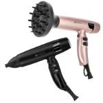 Secador de pelo Hybrid en negro y rosa oro con botón de aire frío ‘premium
