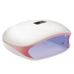 Lámpara de manicura exclusiva con pantalla digital y acabado blanco-rosa