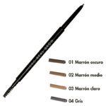 Lápiz micro para cejas premium con cepillo spoolie, tonos marrón y gris — bestseller