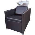 Sillón lavacabezas exclusivo en negro para peluquería y salón
