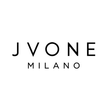 Logotipo tipográfico negro sobre fondo blanco que muestra las letras JVONE MILANO, con líneas limpias que sugieren una peluquería de estética moderna y la mejor presencia elegante.