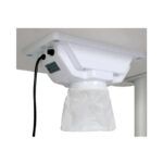 Mesa de manicura blanca con extractor integrado innovador y almacenamiento premium