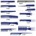 Set premium de 6 peines azules profesionales para cabello