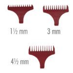 Set exclusivo de guías para cortapelos rojas 1½ mm, 3 mm y 4½ mm