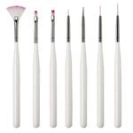 Set exclusivo de pinceles para nail art – 7 piezas blancas de precisión