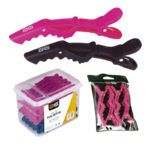 Pack exclusivo de pinzas de salón Hairpin rosa y negro – profesional y resistente
