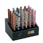 Pinzas de depilar punta Slant decoradas con motivos fantasía, display 24 unid. 1 Pack exclusivo de limas decorativas en expositor elegante