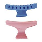 Pinzas para el cabello Marca Ondas, bolsa 12 unid. 1 Clip exclusivo para cabello: pinza ergonómica en azul y rosa