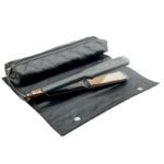 Plancha de cabello profesional negra y oro rosa con diseño ‘innovador’ de placas