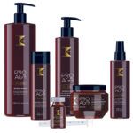 Kit premium de tratamiento capilar densificante — opción profesional con champú, mascarilla, spray y sérum