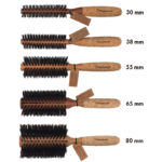 Set innovador de cepillos redondos de madera con mango de corcho para peinado profesional