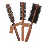 Tres cepillos redondos de madera innovador, detalle cinco
