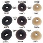 Donut para moño de espuma en negro, castaño y rubio, 3 tamaños ‘exclusivo