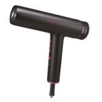 Secador de pelo profesional negro con detalles rosa ‘innovador’ de diseño ergonómico y compacto