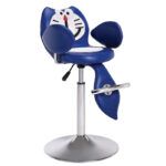 Taburete exclusivo azul con diseño infantil y respaldo divertido