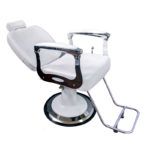 Sillón de barbero exclusivo negro con base hidráulica y reposacabezas