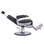 Silla de barbero premium cuero negro acolchada