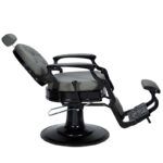 Sillón de barbero gris y negro con diseño innovador